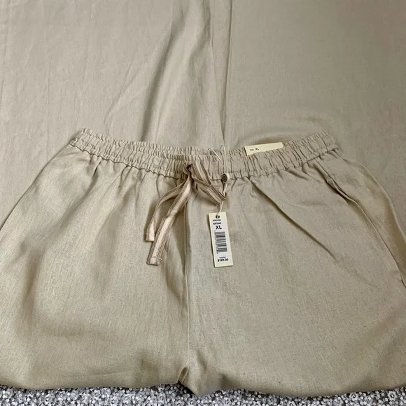 Max Studio London NWT Cream Wide-Leg Linen Trousers - Picture 2 of 15